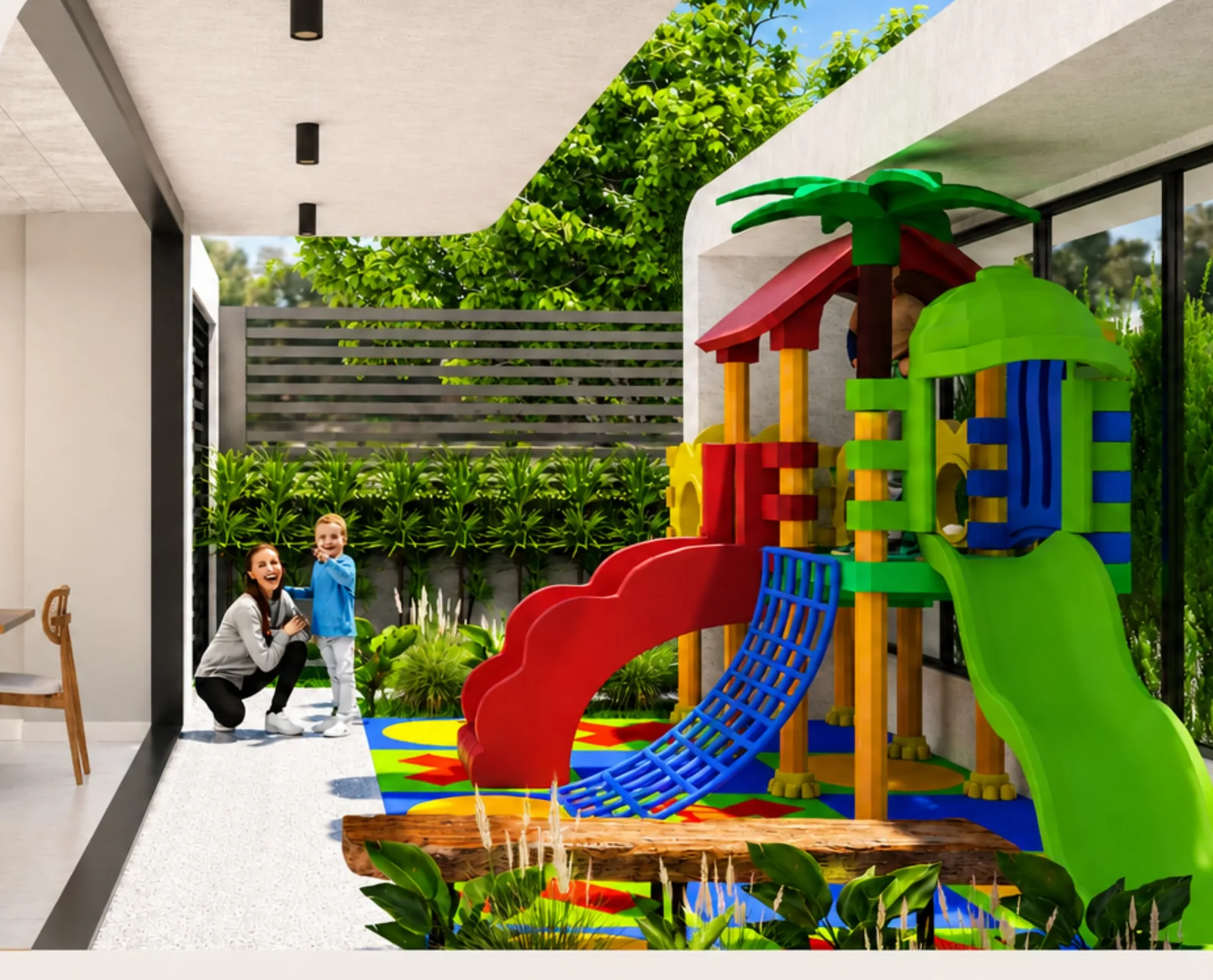 Playground do Residencial Ravena, integrado ao salão de festas